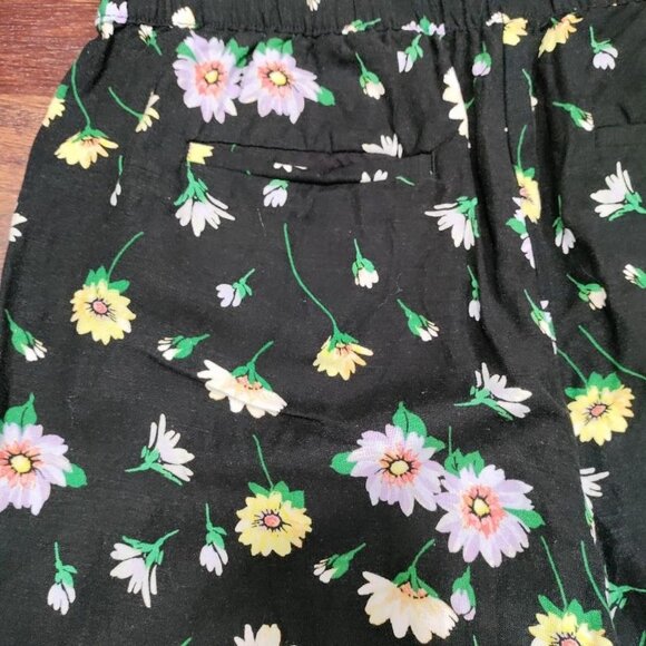 LOFT Tie Waist Linen Fluid Wide Leg Crop Whimsy Pants in Garden L - Picture 7 of 14